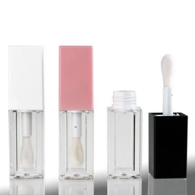 China Hot Selling Custom Lip Gloss Tube 2023 Cosmetic Tube 5ml Pink White Gold Square Lip Gloss Tube For Cosmetic for sale