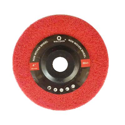 China Non Woven Abrasive Flap United Disc Polishing Cover Of Wristwatches Etc. Jewelry RTS 4inch Polishing Stainless Steel Metal Angle Grinding for sale