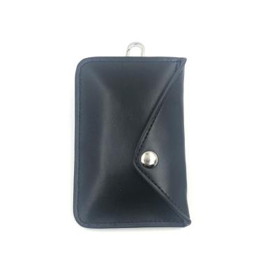 China Simple And Functional Eco Leather Anti Theft RFID Signal Blocking Faraday Key Case Bag for sale