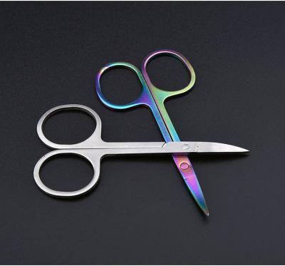 China Wholesale Comfortable Custom Handle Clean Brand Stainless Steel Eyelash Eyebrow Scissors Cosmetics False Lashes Scissors for sale