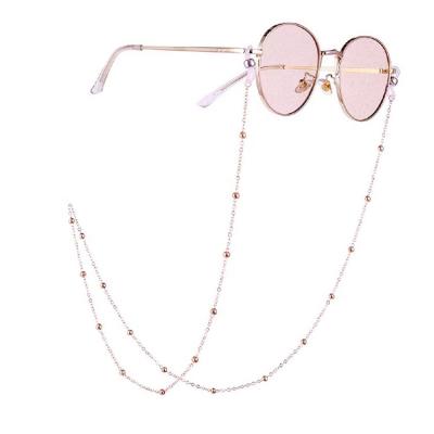 China To Protect Your Glasses Not Moved Sunglasses Accessories Gold Color Copper Eye Glass Beads Tie Sun Glass Chain for sale