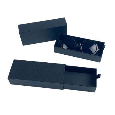 China Custom Luxury Black Paper Box Eye Glass Cases Sunglasses Box Packing Cases Fanshion Logo Eyewear Accessories Wholesale Sunglasses for sale