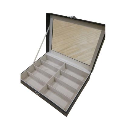 China Glasses Showcase Best Wholesale Custom Design 4*2 Slots PU Leather Sunglass Display Box for sale