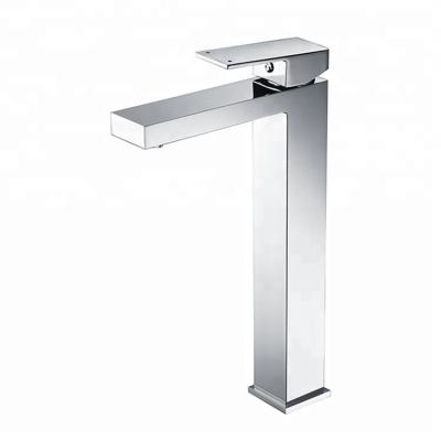 China Commercial Square Basin Higher Faucets Metered Insurance Faucets With Hot And Cold Water Mixer for sale