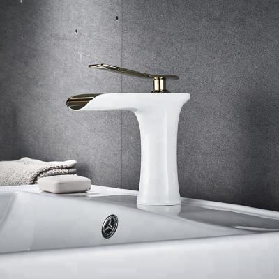 China Metered Faucets Hot Wholesale Bathroom Cold Water Mixer Tap Waterfall Basin Faucet For Bathroom for sale