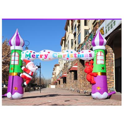 China Guangzhou New Year Festival/Christmas /holiday Inflatable Arcade Inflatable Snowman Satna Arch for sale