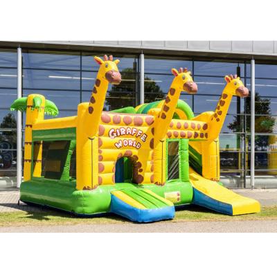 China Guangzhou moonwalk outdoor indoor game inflatable bouncer jumping castle bouncy jumper with giraffe bounce house for sale