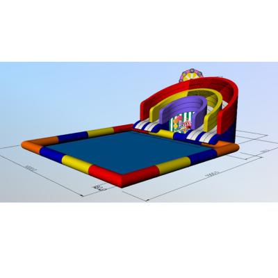 China Water Games Guagnzhou Factory Inflatable Water Slide With Swimming Pool Ball Toys Pools Inflatable Water Park for sale