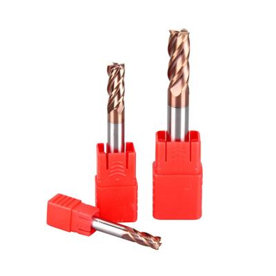 China Solid Carbide CNC Tool 4 Flute HRC55 Tungsten Carbide Square End Mill With Coating for sale