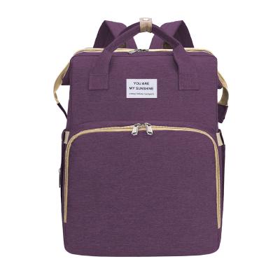 China Factory Wholesale Anti-theft Baby Mama Waterproof Diaper Bags Backpack With Foldable Bed for sale