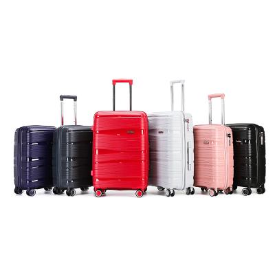 China PP Hard Shell PP Luggage Sets 3 Pcs Luggage Sets Spinner 4 Wheel Suitcase Cabin Trolley Travel Bag for sale