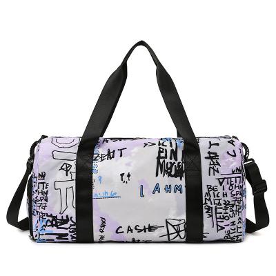 China Multifunctional Women Yoga Bag Print Fitness Travel Luggage Bag Men Sport Bag With Shoe Compartment for sale