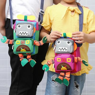 China New pattern waterproof children's schoolbags carton printing robot children school bag kindergarten small middle class single shoulder bag for sale