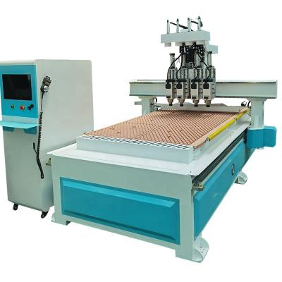 China Building Material Stores Mutil Heads Cheap 4 Axis 1325 Tool Pneumatic Switch CNC Wood Router For Door Furniture for sale