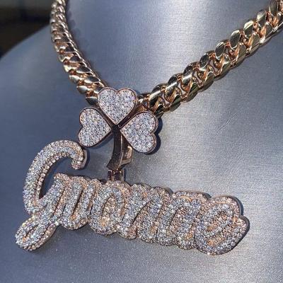 China TRENDY Custom Bust Down Iced Out Diamond VVS Moissanite Diamond Custom Name Necklaces GRA Certificate Lab for sale