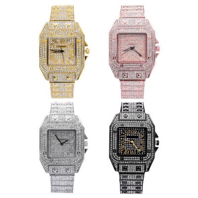 China Day/Date Mark Iced Out Diamond Watch Quartz Gold HIP HOP Watches With Micro Pave CZ Stainless Steel Watch Clock relogio for sale