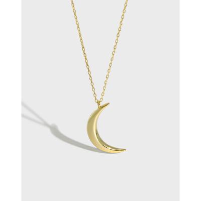 China Hiphop 925 Sterling Silver Bullfighter Pendant Necklaces for Women Gold Color Link Chain Moon Necklaces Christmas Jewelry for sale