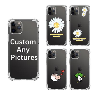 China luxury & Crystal Clear Customize Logo Unique Shockproof Custom Design TPU Cell Phone Case For iPhone 11 12 Pro Max X XR XS 7 8 Plus Back Cover for sale