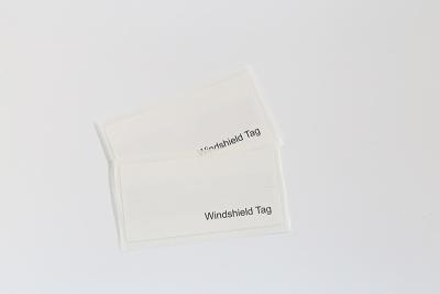 China Easy break White PET Uhf Windshield Tag , Anti tamper Car Glass RFID label for sale