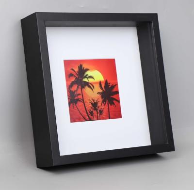 China CLASSIC MDF Shadow Box Frame, 10x10” Size with 5x5” Mat, Deep 3D Picture Frame for sale