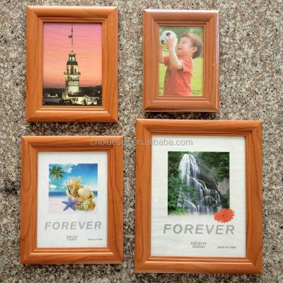 China 4x6 lumber; 5x7; 6x8; 8x10_dark wooden frame for wall, photo frame MDF paper veneer, 4pcs photo frame in set for sale