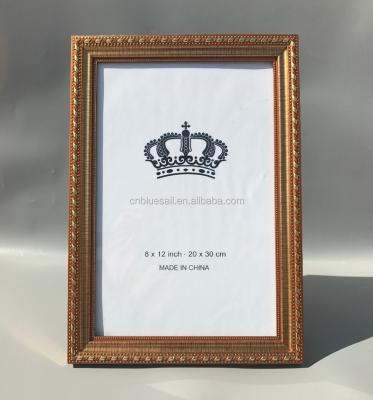 China Classic plastic picture frame 20x30cm, classic silver gold photo frame, document frame for sale