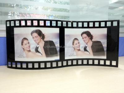 China Glass double 10*15 curved glass photo frame, 3.2mm glass photo bending frame; S Shape GT Glass Frame for sale