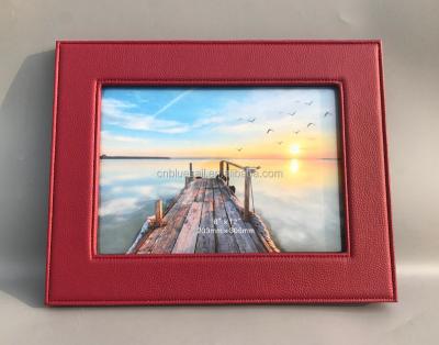 China MDF PU Leather Picture Frame, A4 Photo Frame, Red Photo Frame for sale