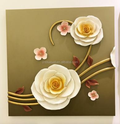 China Modern Resin Art Painting, Hand Painted 3D Flower Art, Hotel Home Decoration for sale