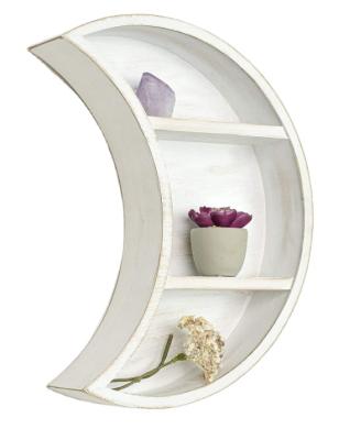 China Phase Sustainable Wooden Wall Hanging Moon Shelf Room Floating Storage Decoration Can Be Customized for sale