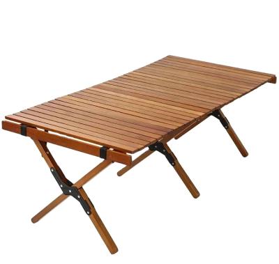 China 2020 New Chinese Garden Small Low Roll Portable Outdoor Wooden Folding Picnic Table for sale