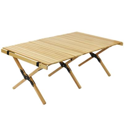 China Chinese outdoor high quality kids picnic portable beech wood roll foldable camping table for sale