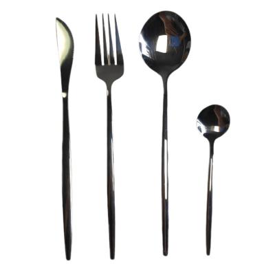 China Sustainable Hot Sale 4 Pcs Luxury Stainless Steel Mirror Polished Cutlery Set With Portable Box for sale