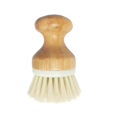 China Hand Eco Natural Kitchen Pot Brush Dish Bowl Wood Pot Easy To Brush Scrubber Sponge Clean Cleaning Brush for sale