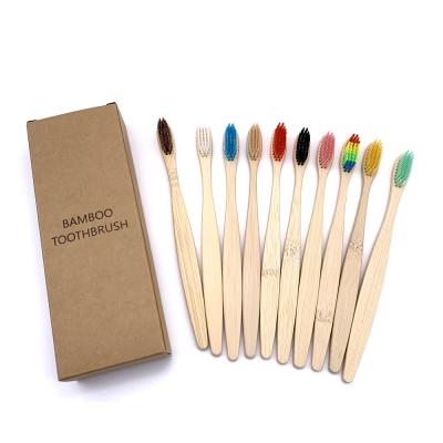 China Other DropShippg10PCS Colorful Natural Bamboo Bristle Bamboo Toothbrush Eco Bamboo Toothbrush Dental Toothbrushes for sale