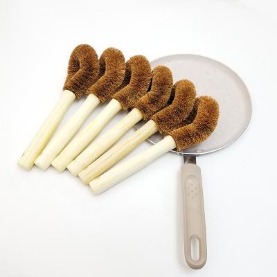 China Hemp Viable Natural Fiber Non-Stick Coconut Fiber Eco Coconut Stove Oil Kitchen Cleaning Brush Non-Stick Natural Coir Brush for sale