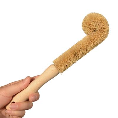 China Eco Coconut Fiber Hemp Fiber Brush Sustainable Natural Non-Stick Oil Pan Dish Washing Degreasing Brush for sale