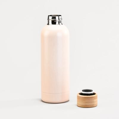 China Customized Customized BPA Free Sustainable 100% Biodegradable Biodegradable Vacuum 304 Stainless Steel Water Bottle BPA Free Package With Bamboo Lid for sale