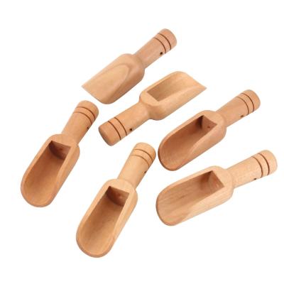 China Wholesale Viable Mini Wood Wooden Tea Coffee Scooper Administer Small Spoon Scoops For Bath Salts Coffee Cup Salt Spoon for sale