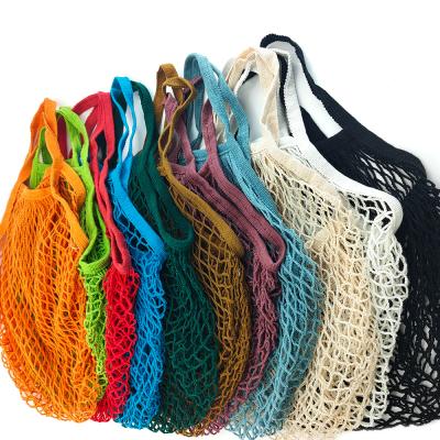 China Eco Friendly Washable Handle Tote Portable Reusable Grocery Bags Net Mesh String Organic Handbag Fruit Vegetable Bag Cotton Shorts for sale