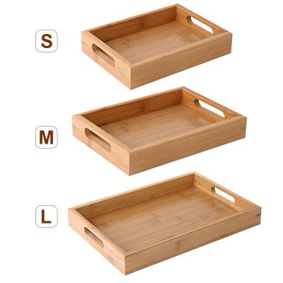 China Dining Room Viable Home Decoration Japanese Style Eco Tea Cup And Saucer Japanese Style Natural Rectangular Wooden Bamboo Tray for sale