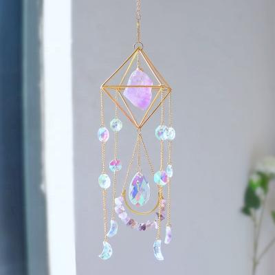 China Natural Amethyst Crystal Prism Sun Catcher from America K9 Crystal Handmade Sun Catcer Rainbow for sale