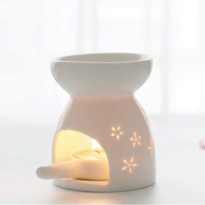 China Chinese Popular Small Size Incense Aroma Oil Burner Smokeless Candle Holder Ceramic Wax Melt For Widely Use for sale