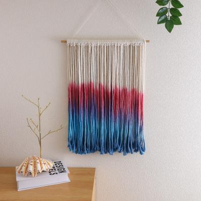 China Wall Hanging Bohemian Segment Tapestry Macrame Dye Hand - Woven For Living Room Bedroom Art Decor for sale