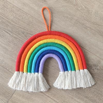 China Rainbow Bohemian Wall Hanging Boho Macrame Decorative Colorful Toy Home Decor Baby Nursery Dorm Room for sale