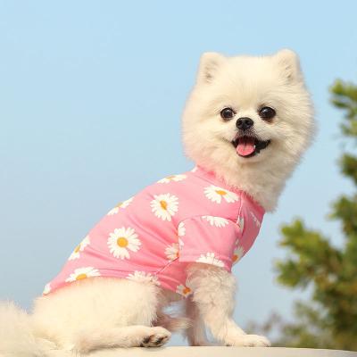 China Factory Direct Sales Summer Sustainable Pet Clothing Outdoor Walking Dog Clothes Little Daisy Shredded Milk Cute Pet Clothes for sale