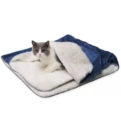 China Pet Blanket Breathable Waterproof Sherpa Flannel Thickened Comforter Double Layer for sale