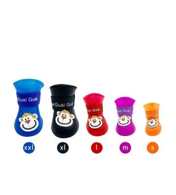 China Factory Direct Sale Pet Silicone Cartoon Viable Rain Shoes Dog Waterproof Non-slip Winter Cold Dog Pet Rainy Shoes Shoes for sale