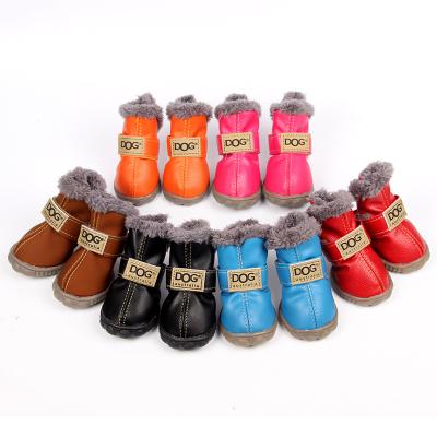 China Paw Protectors Pet Viable Non-Slip Winter Shoes 4 Pcs Warm Slip-Resistant Sneakers Set Dog Boots for sale