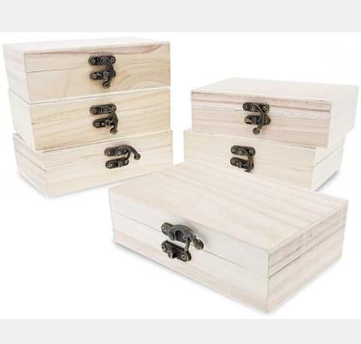 China China Unfinished Wooden 6-Pack Jewelry Box with Locking Clasp for sale